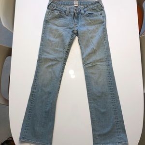 True Religion, Low-rise, Boot Cut Jeans.